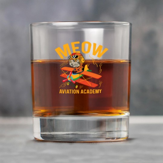 Meow Aviation Academy Co-Pilot Gift Rock Glasses