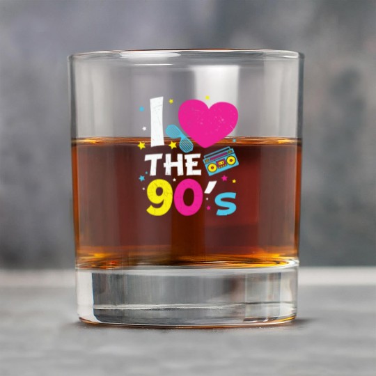 I Love the 90s Radio Cassette Tape Nostalgia Gifts Rock Glasses