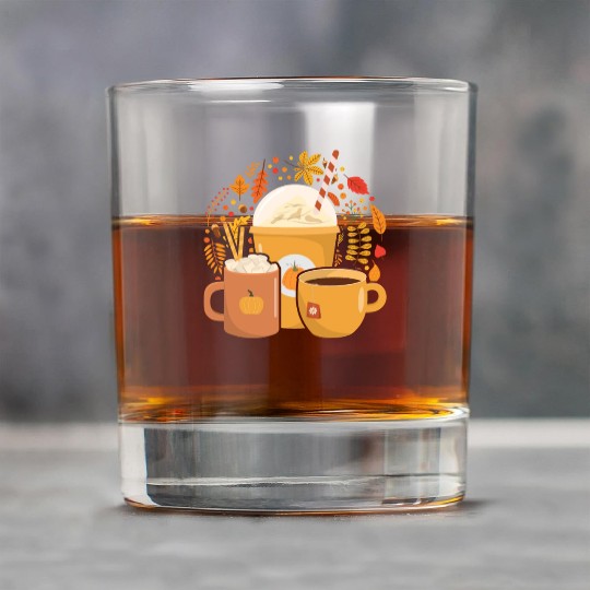 Fall Women Autumn Pumpkin Coffee Lover Rock Glasses