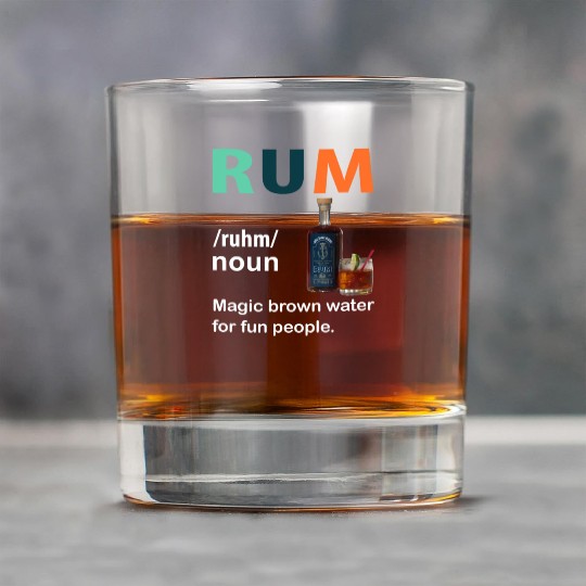 Rum Magic Brown Water For Fun People Funny Vintage Rock Glasses