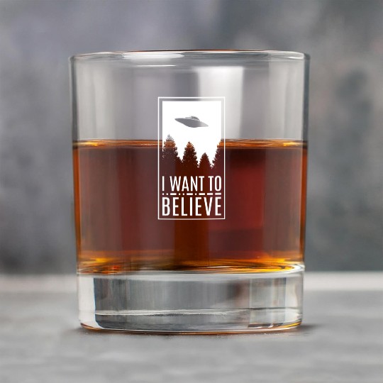 Alien UFO I Want To Believe Rock Glasses