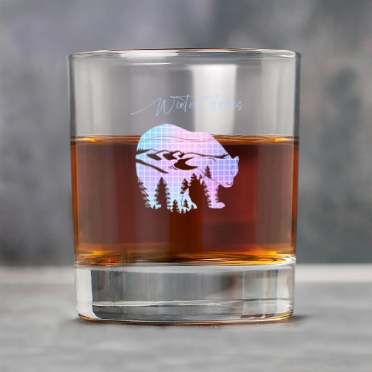 Winter stories Bear Trees Pastel Rainbow Rock Glasses