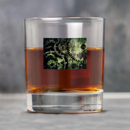 Clock Mechanism Copper Oxide Steampunk Abstract Rock Glasses