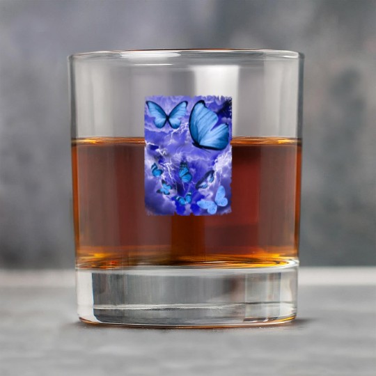 Blue Butterflies Lightning Butterfly Lover Rock Glasses