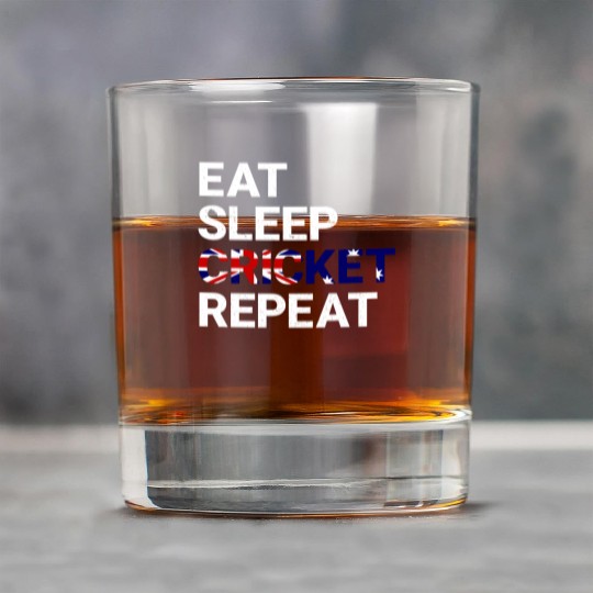 Eat Sleep Cricket Repeat AUS Flag Sports Gift Rock Glasses