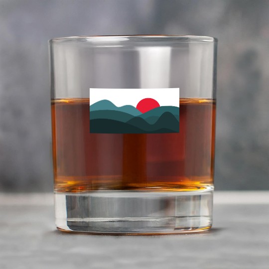 Minimalist Sun Peacock Blue and White Rock Glasses