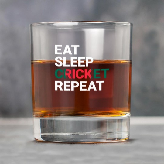 Eat Sleep Cricket Repeat BD Flag Sports Gift Rock Glasses