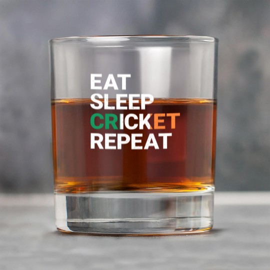 Eat Sleep Cricket Repeat Ireland Flag Sports Gift Rock Glasses