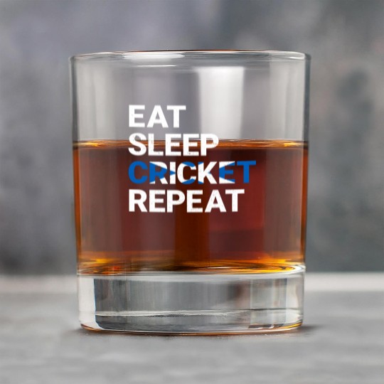 Eat Sleep Cricket Repeat Scotland Flag Sports Gift Rock Glasses