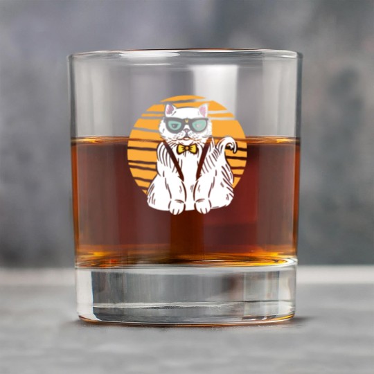 Stylish Nerd Persian Cat Beanie Glasses Tattoo Rock Glasses