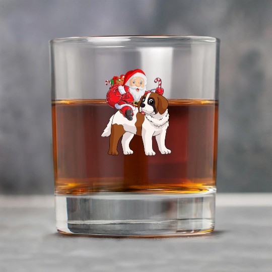 Saint Bernard Christmas Santa Claus Xmas Pajama Rock Glasses