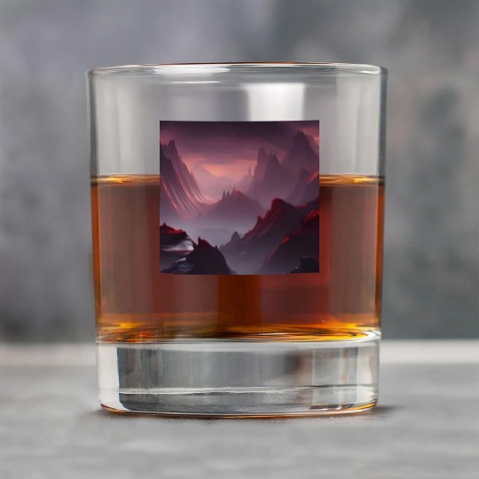 Lonely Red Mountains on an Alien Planet Abstract Rock Glasses