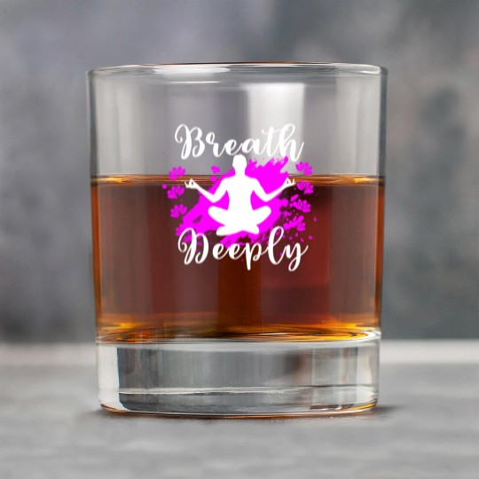 Yoga Rock Glasses Breath Deeply Pink Lotus Gift Rock Glasses