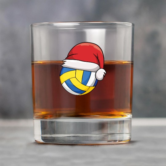 Volleyball Chirstmas Cute Volleyball Xmas Santa Rock Glasses