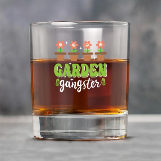 Garden Gangster Funny Gardening Rock Glasses