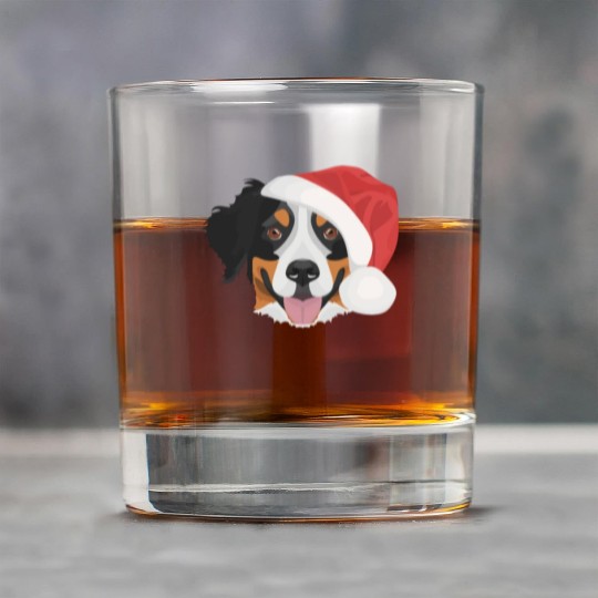 Bernese Mountain Dog Merry Christmas Rock Glasses