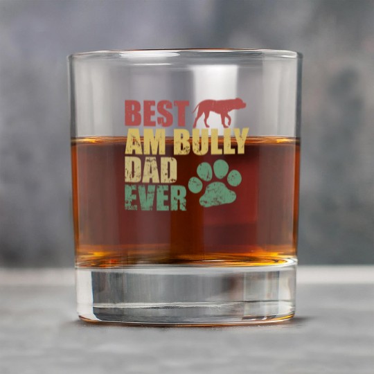 Best AM Bully Dad Ever Bulldog Pet Dog Rock Glasses