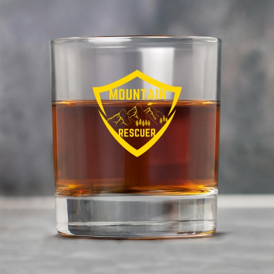 Mountain Rescuer Gold Shield Mountain Lifeguards Rock Glasses