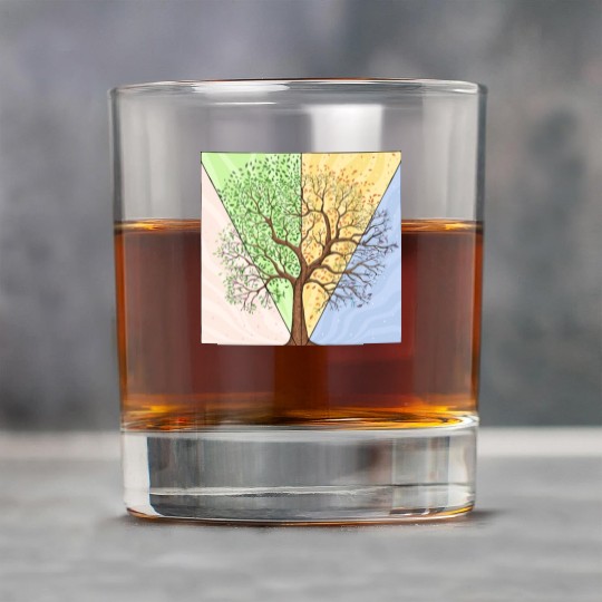 Four Seasons Trees Rock Glasses