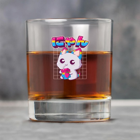 Pansexual Pride Kawaii Cat Strawberry Milk Pansexu Rock Glasses