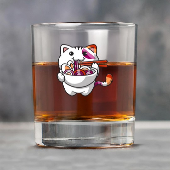 Lesbian Pride Gay Kawaii Cat Ramen Noodles Lesbian Rock Glasses