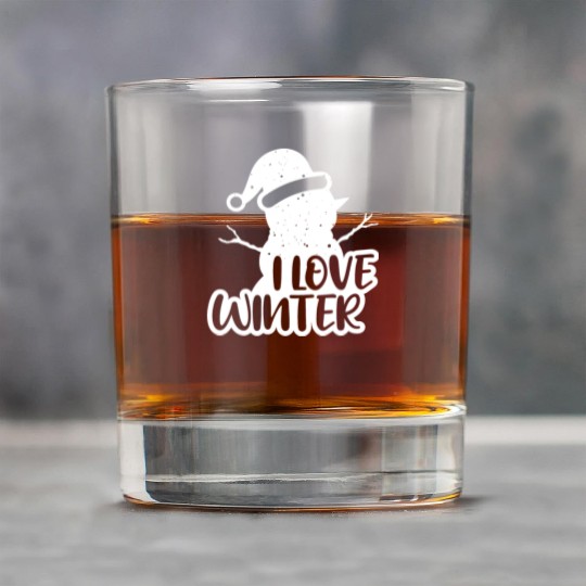 I Love Winter, Snow, Cold And Snowman Rock Glasses