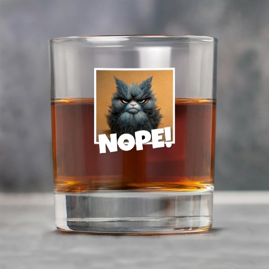 3d cat grumpy Coffee I hate people good morning Rock Glasses