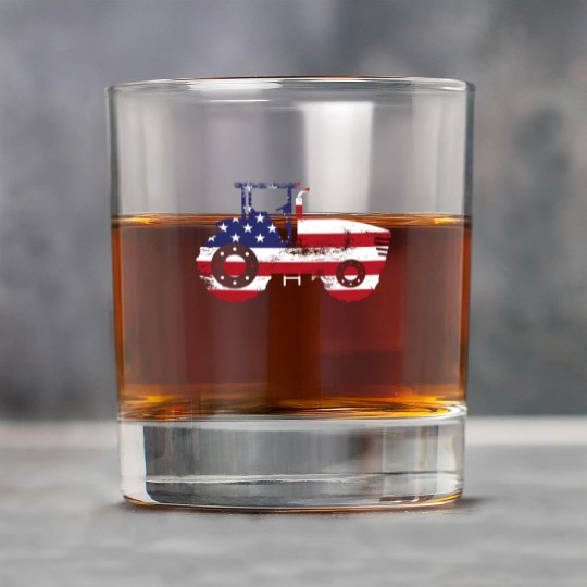 Farming Farmer American Flag Us Rock Glasses