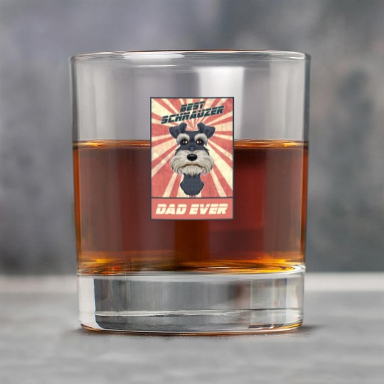Best Miniature Schnauzer Dad Ever I Schnauzer Rock Glasses