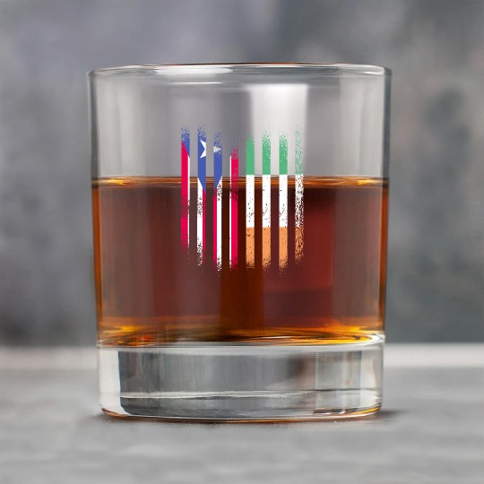 Puerto Rico Flag Ireland Grown Flags Stripes Rock Glasses