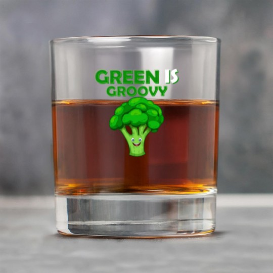 Green Is Groovy Vegetable Broccoli Rock Glasses