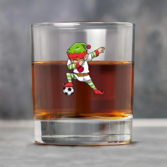 Soccer Boy Dabbing Elf Squad Christmas Jersey Rock Glasses