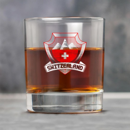 Switzerland Neutrality Flag Rock Glasses