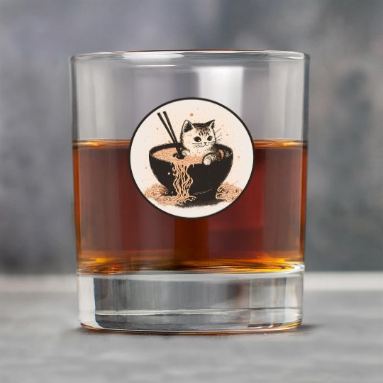 Cat Cat Ramen Noodles Cute Kitten Noodle Soup Rock Glasses