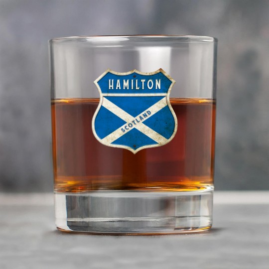 Hamilton Scotland coat of arms flag design Rock Glasses