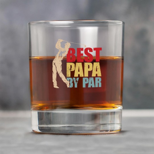 Funny Best Papa By Par Father's Day Golf Gift Rock Glasses