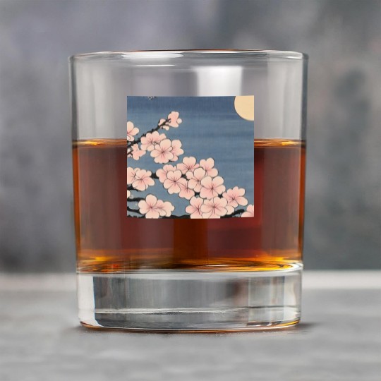 Ukiyo-e Sakura, Japanese Print Rock Glasses