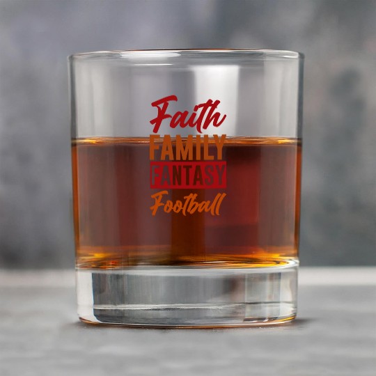 Faith Family Fantasy Football 4 Rock Glasses
