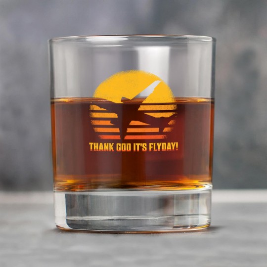 Thank God It's Flyday! Aviation Pilot Airline Rock Glasses