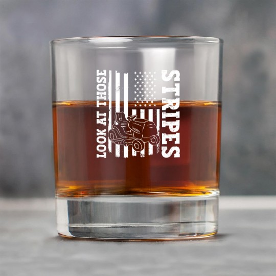 Look At Those Stripes - Lawn Mowing Funny Dad Lawn Rock Glasses