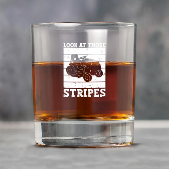 Look At Those Stripes - Lawn Mowing Funny Dad Lawn Rock Glasses