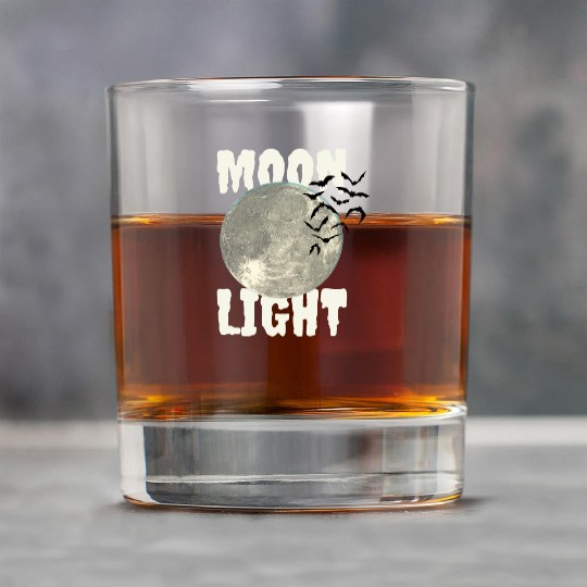 Dark Green Illustrated Moon Light Bat Rock Glasses