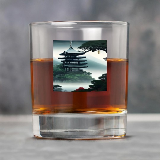 Japanese temple on the hill Rock Glasses
