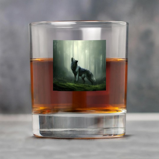 Howling wolf at midnight Rock Glasses