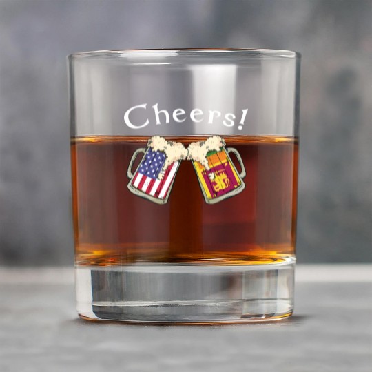Sri Lankan American Grown Cheers Beer Drink Rock Glasses