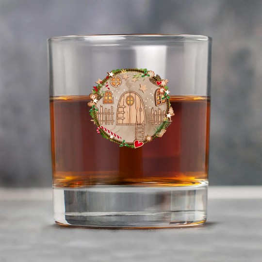 Elf door in Christmas wreath for Christmas Rock Glasses