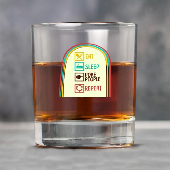 Acupuncture Rock Glasses, Eat Sleep Poke People Repeat