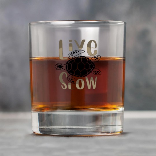 Relax and Live Slow Sea Turtle Beachy Vacation Rock Glasses
