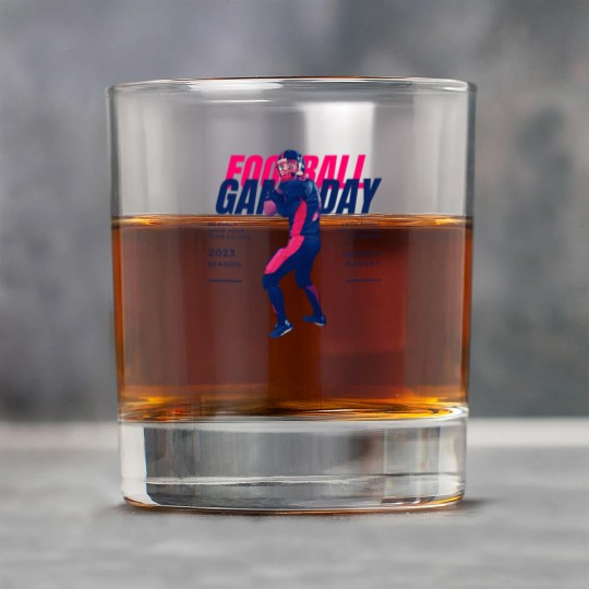 Blue Pink American Football Game Day Season 2023 Rock Glasses