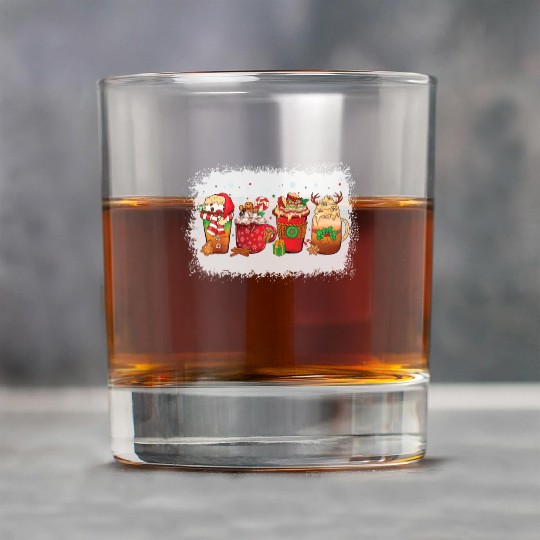 Christmas Coffee Cup Bleached Rock Glasses